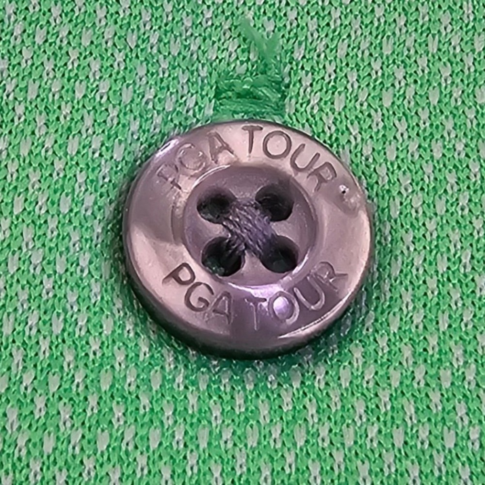 PGA‎ Tour Mens Polo Shirt Medium Green Golf Athletic Short Sleeve - Picture 4 of 10